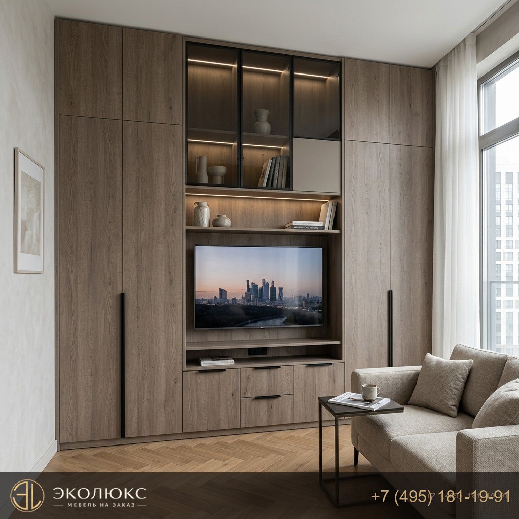 Шкаф-стенка Дуб Денвер трюфель (арт. H1399 ST10), Egger